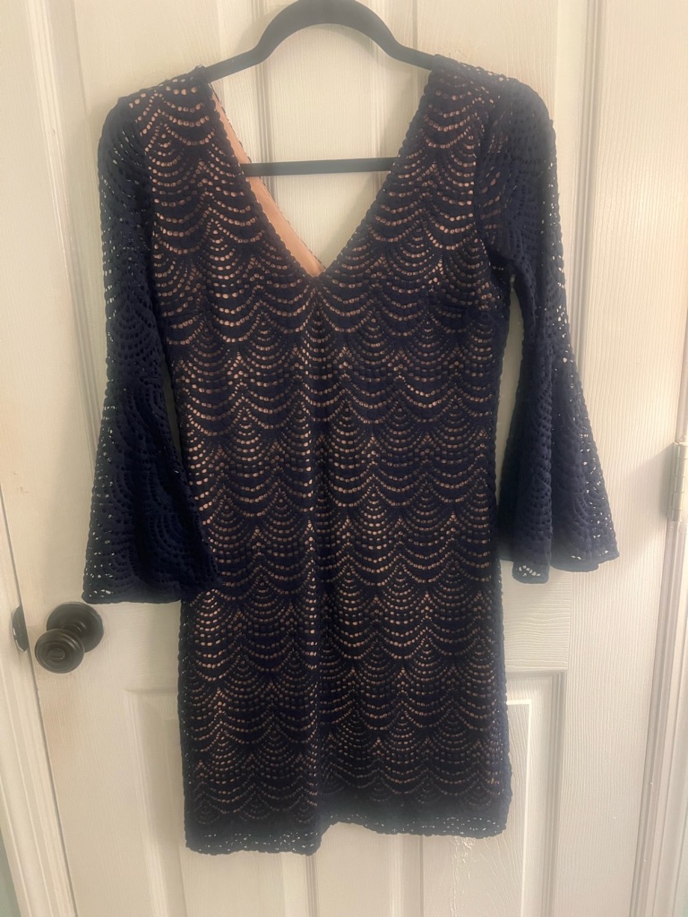 Lilly Pulitzer Navy Lace V-Neck Mini Dress